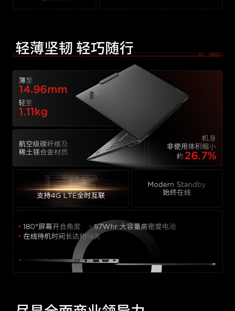 联想ThinkPad X1 Carbon AI 商用笔记本 联想ThinkPad X1 Carbon AI 商用笔记本